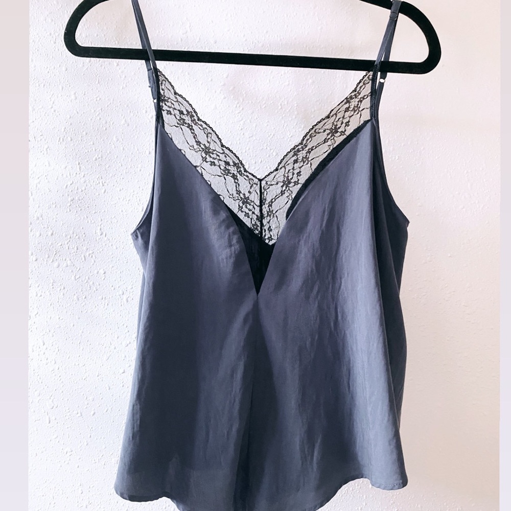 Zara Navy Blue and Lace Tank